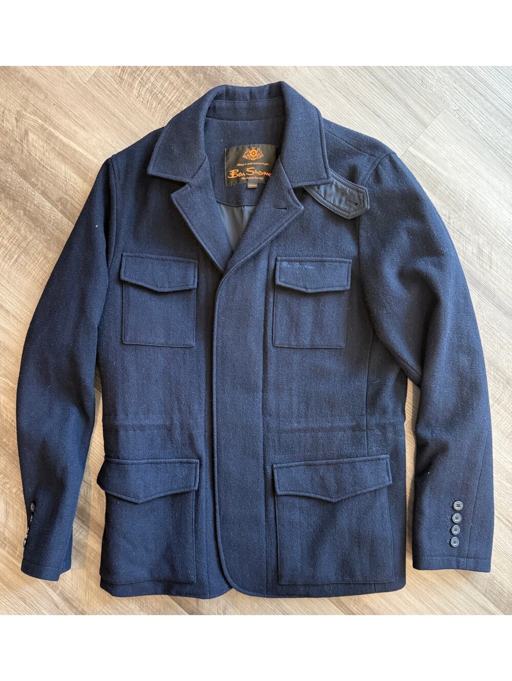 Ben Sherman Men's Navy Military Field Jacket Size Medium